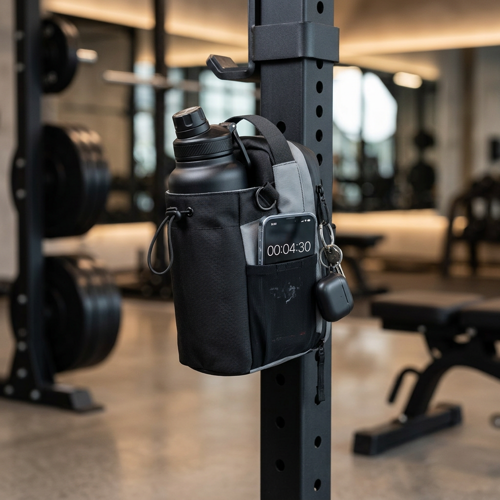 Aimants de fixation de MagDock sur une structure métallique de rack de musculation